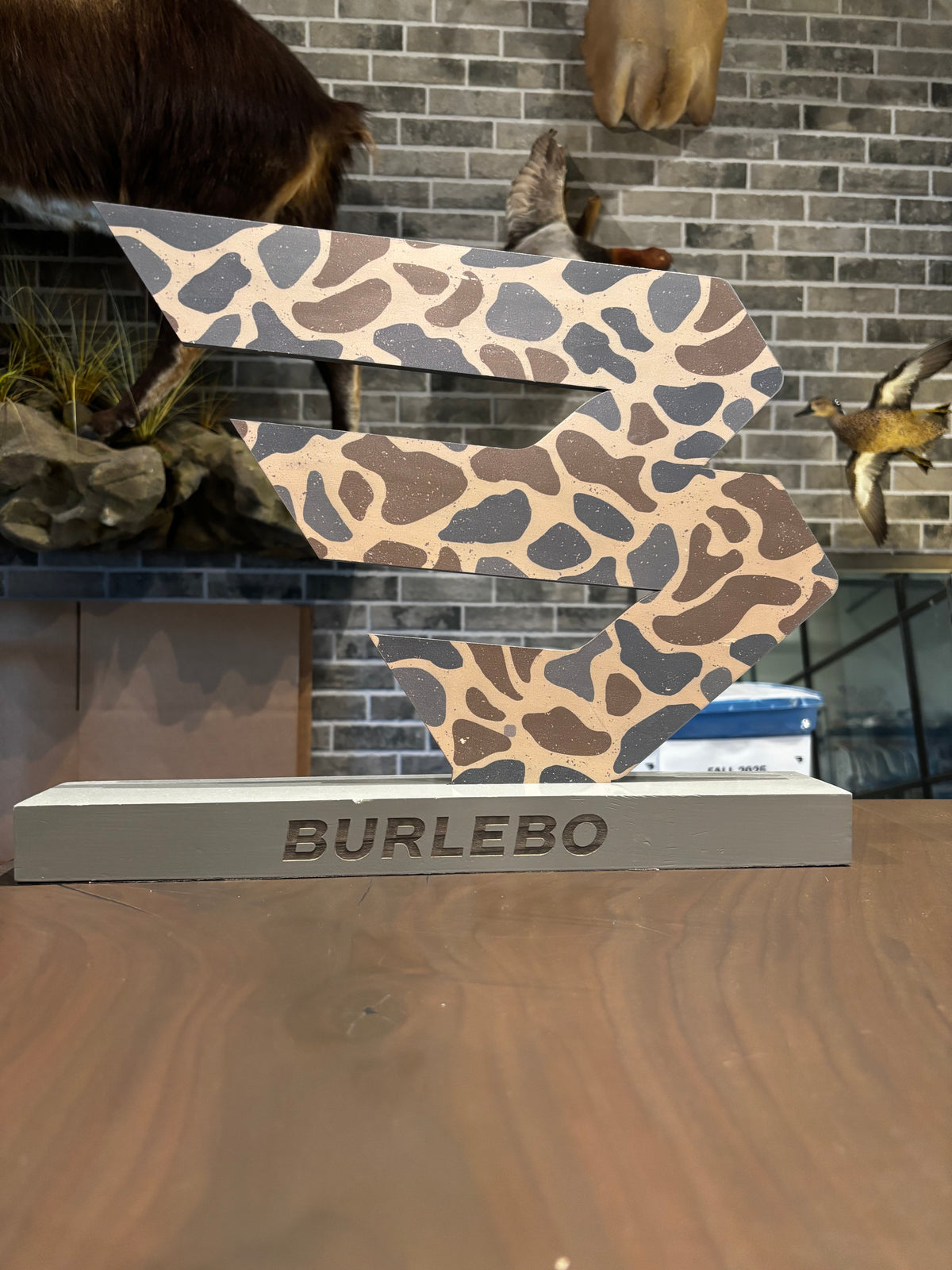 BURLEBO Flying B Logo Sign - Classic Deer Camo
