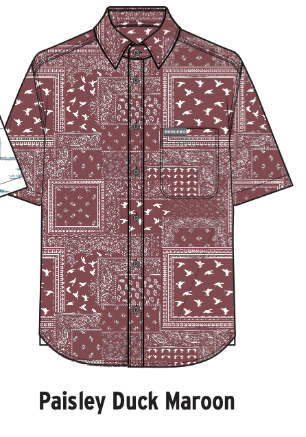 Performance Button Up - Paisley Duck - Maroon