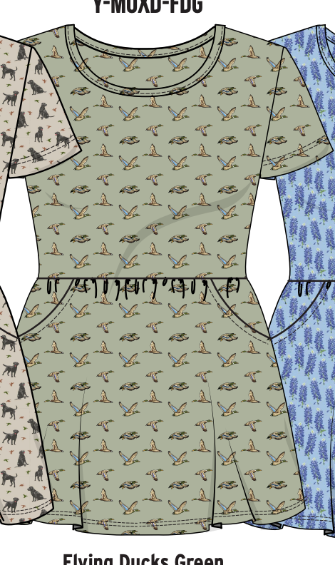 Youth Moxie Dress - Flying Ducks Green