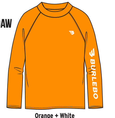 Youth Rashguard - Orange and White
