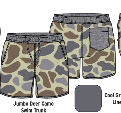 Youth Swim Trunk - Jumbo Deer Camo