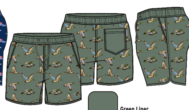 Youth Swim Trunk - Jumbo Mallards Green