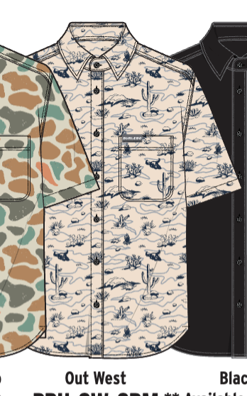 Performance Button Up - Out West - Cream