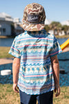Youth Performance Button Up - Palms and Fins